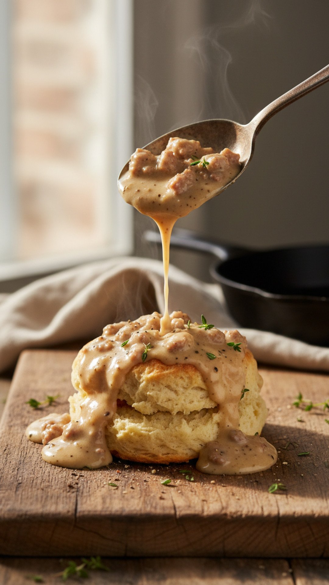 Classic Southern Biscuits and Gravy Preparation