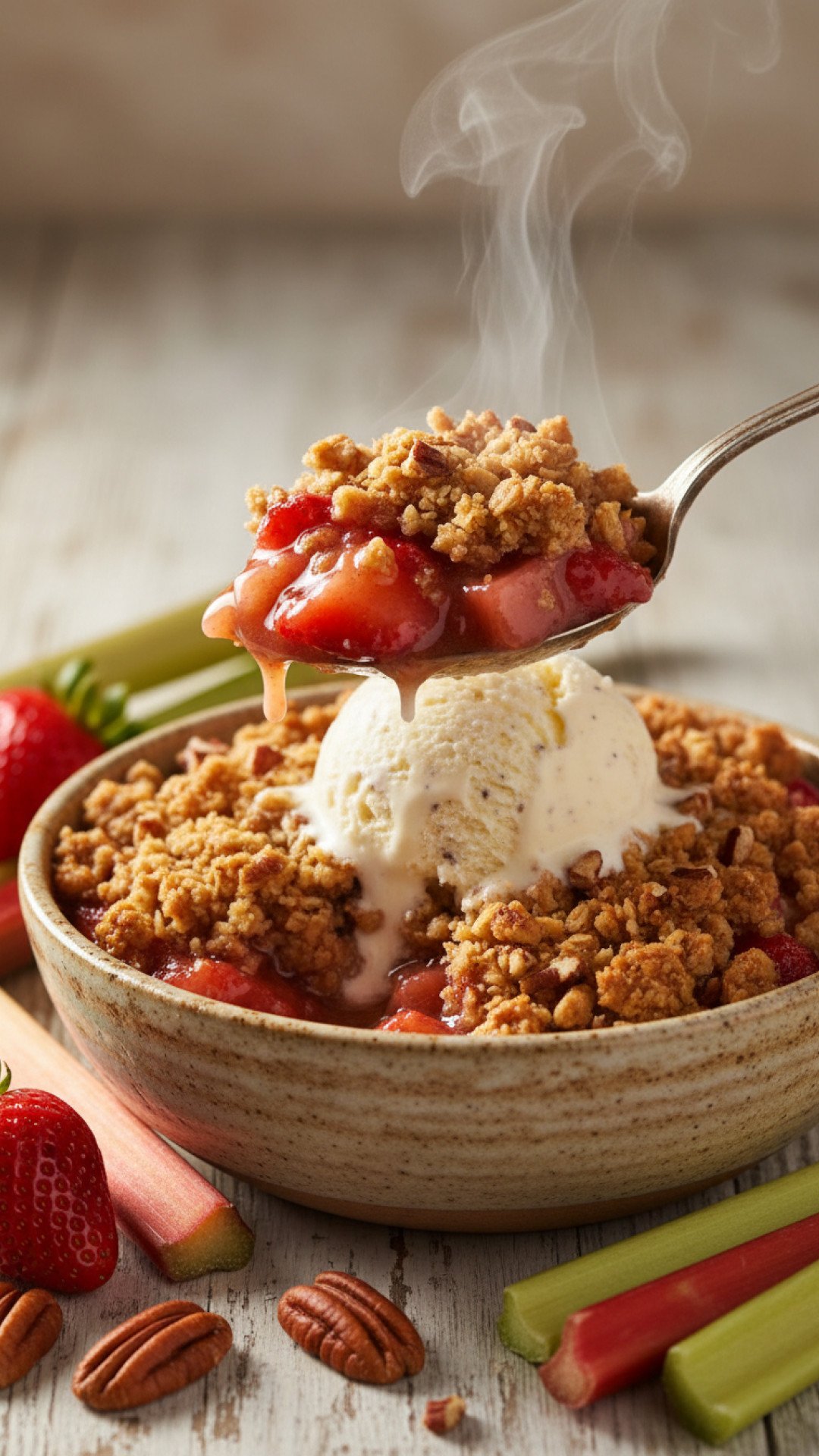 Classic Strawberry Rhubarb Crumble Preparation
