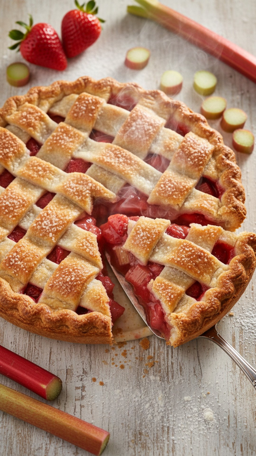 Classic Strawberry Rhubarb Pie Preparation