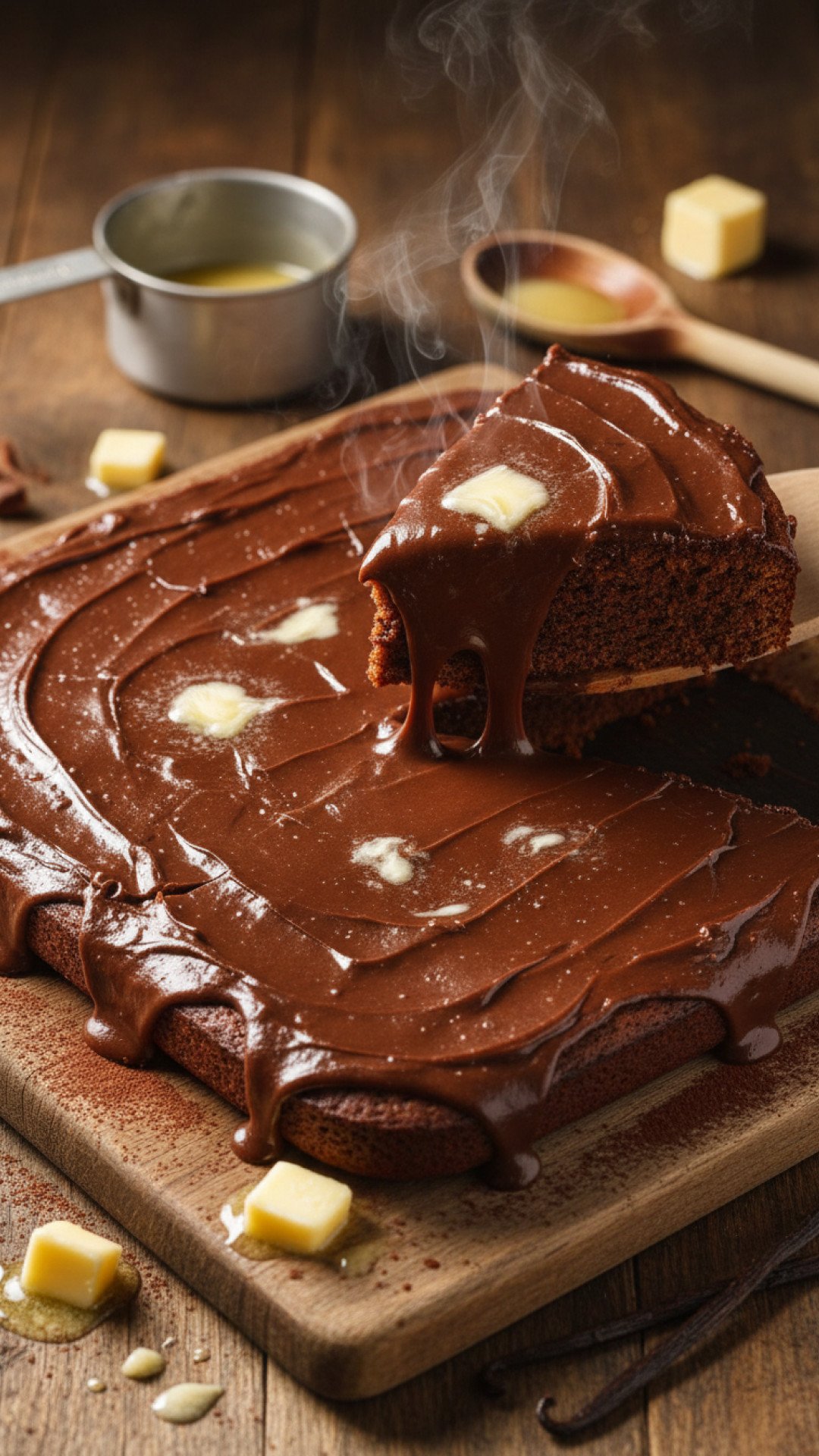 Classic Texas Chocolate Sheet Cake with Pecan Frosting Preparation