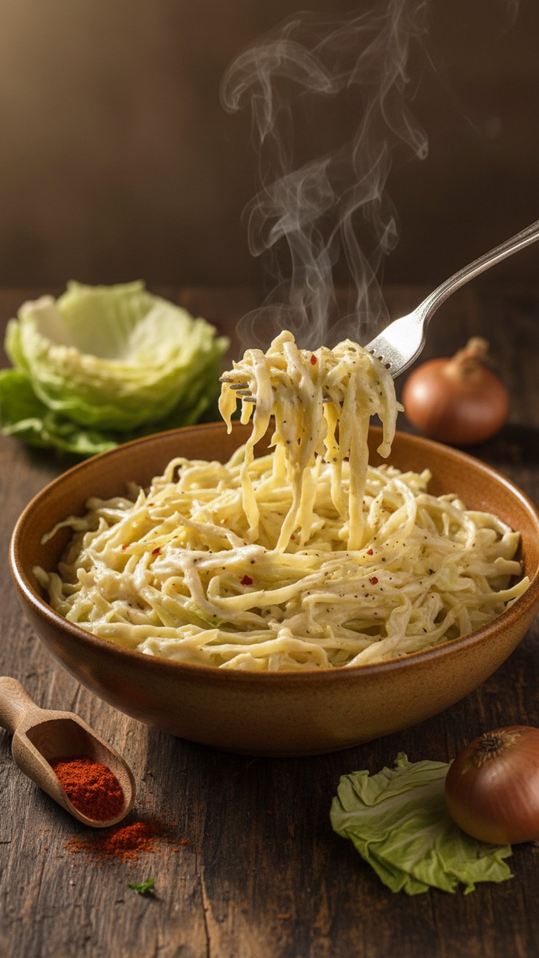 Creamy Cabbage Alfredo Preparation