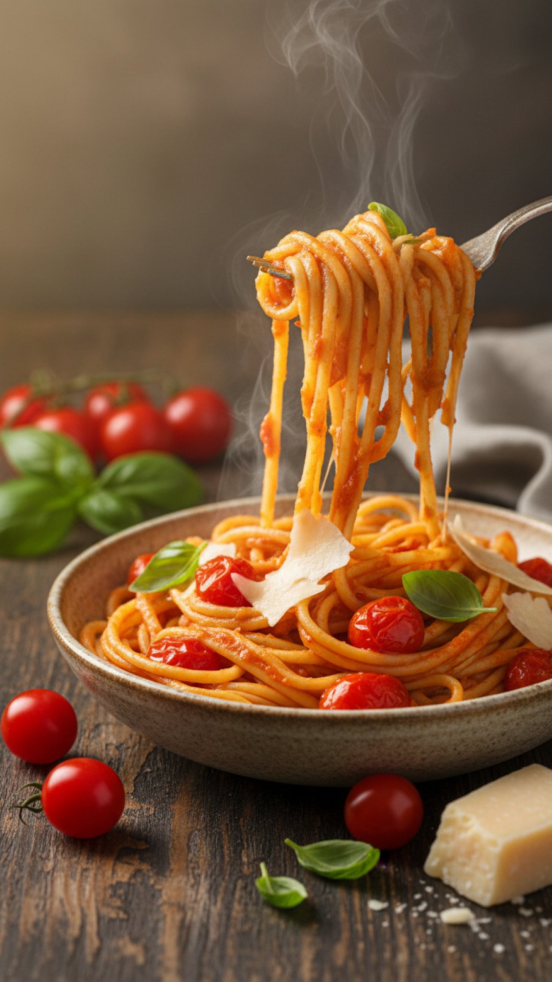 Creamy Tomato & Spinach One-Pot Pasta Preparation
