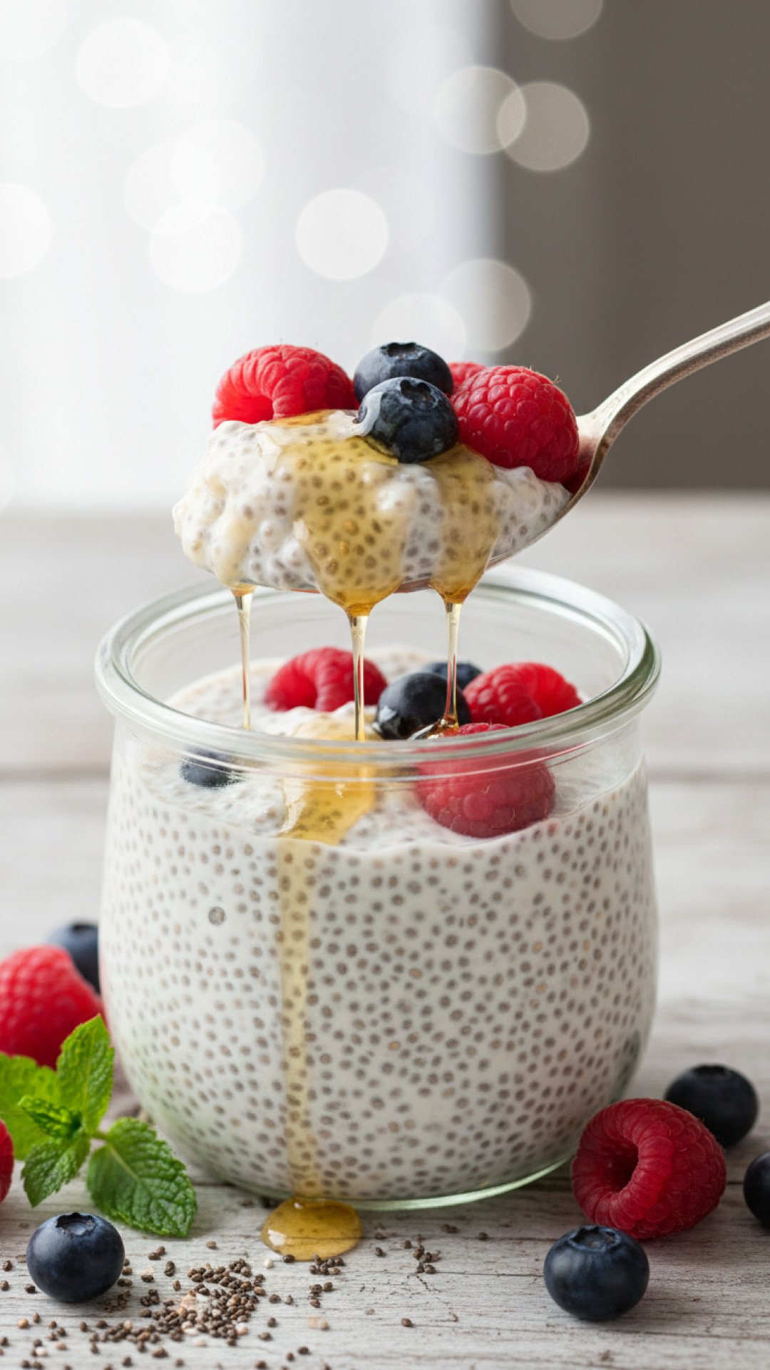 Creamy Vanilla Chia Pudding Preparation