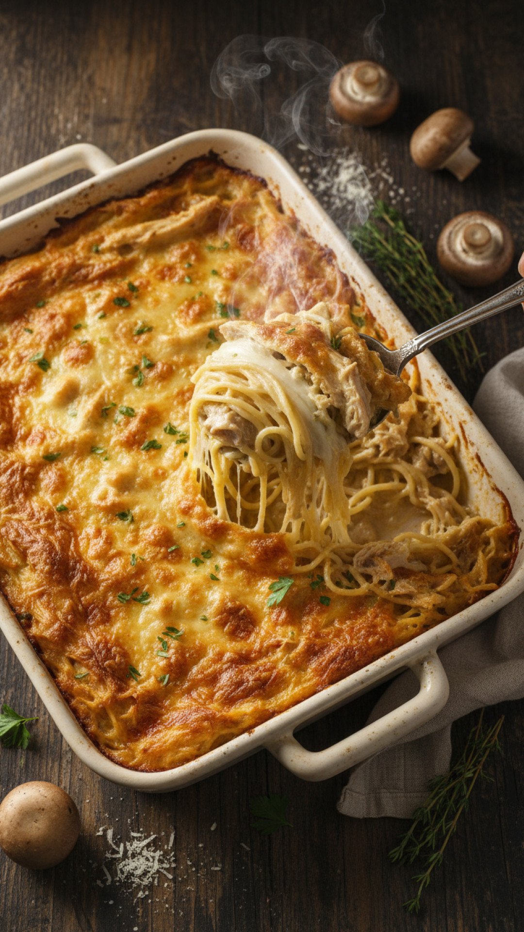 Easy Creamy Turkey Tetrazzini Preparation