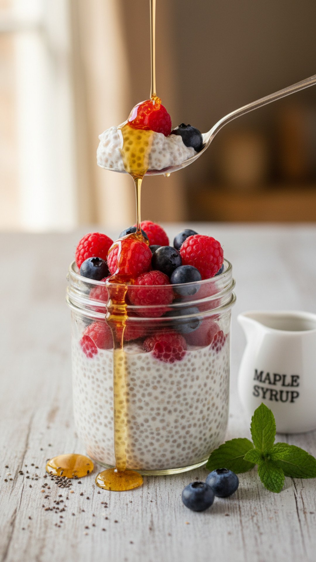 Easy Overnight Vanilla Chia Pudding Preparation