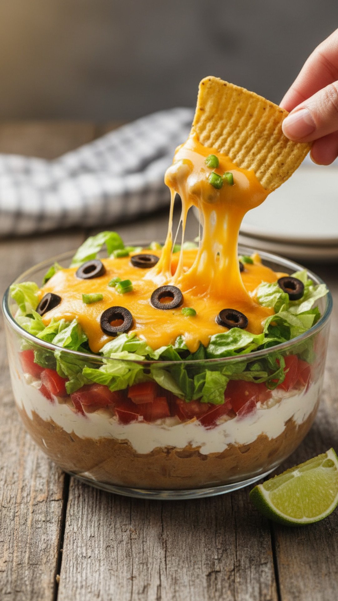 Fiesta Layered Bean & Cheese Dip Preparation