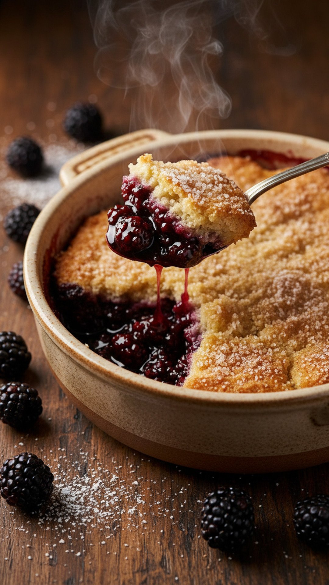 Grandma's Classic Blackberry Cobbler Preparation