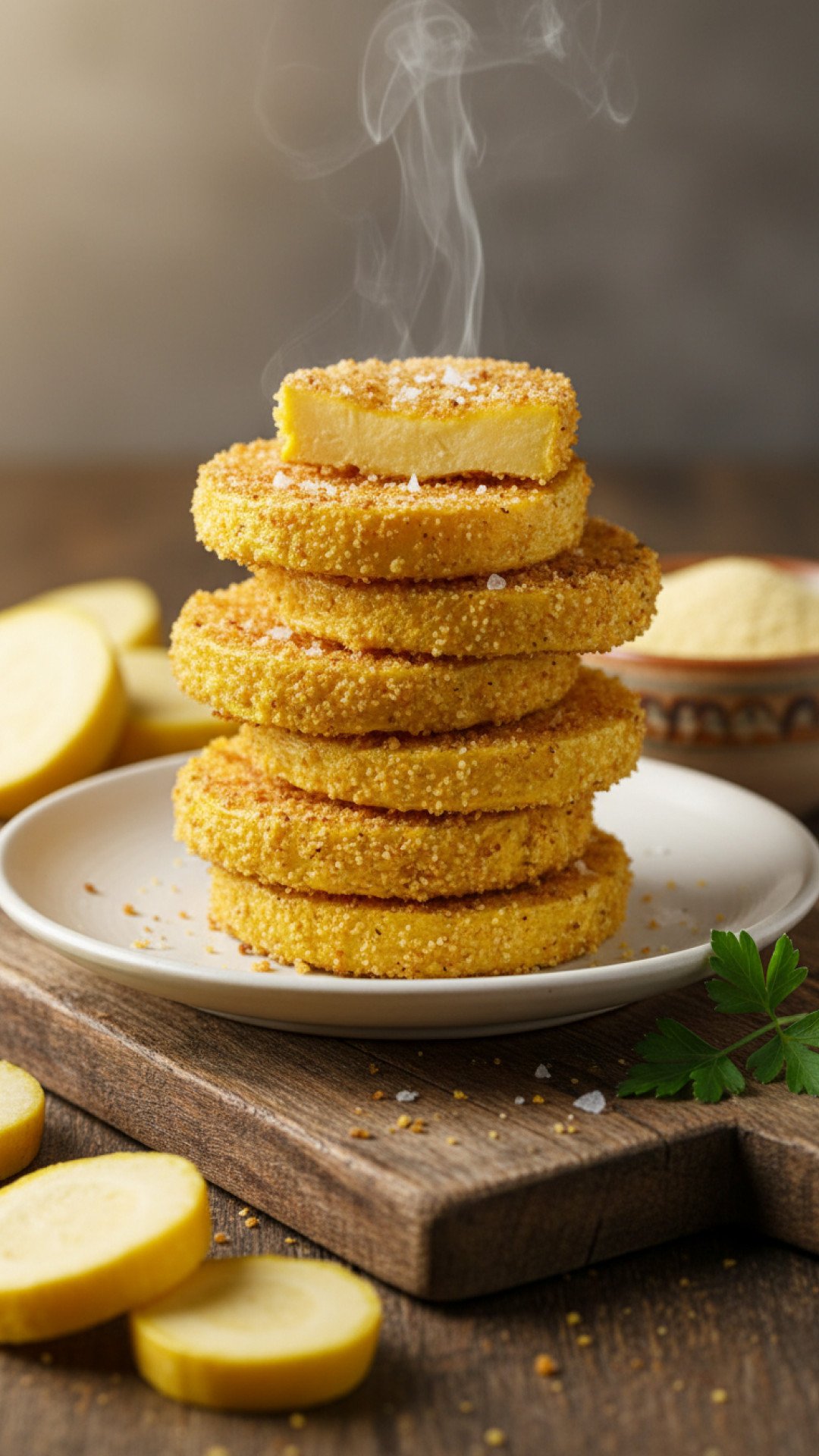 Grandma's Golden Crispy Fried Squash Preparation