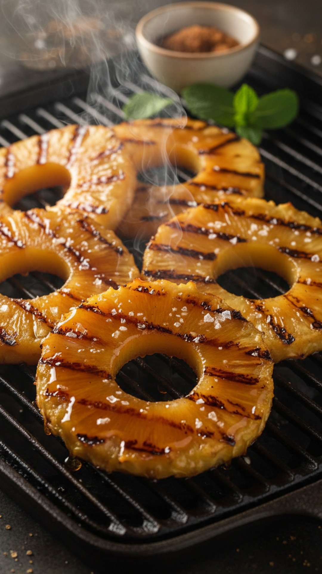 Grilled Pineapple with Brown Sugar Glaze Preparation