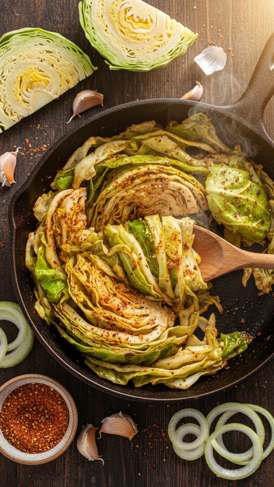 Hearty Braised Cabbage with Smoked Sausage Preparation