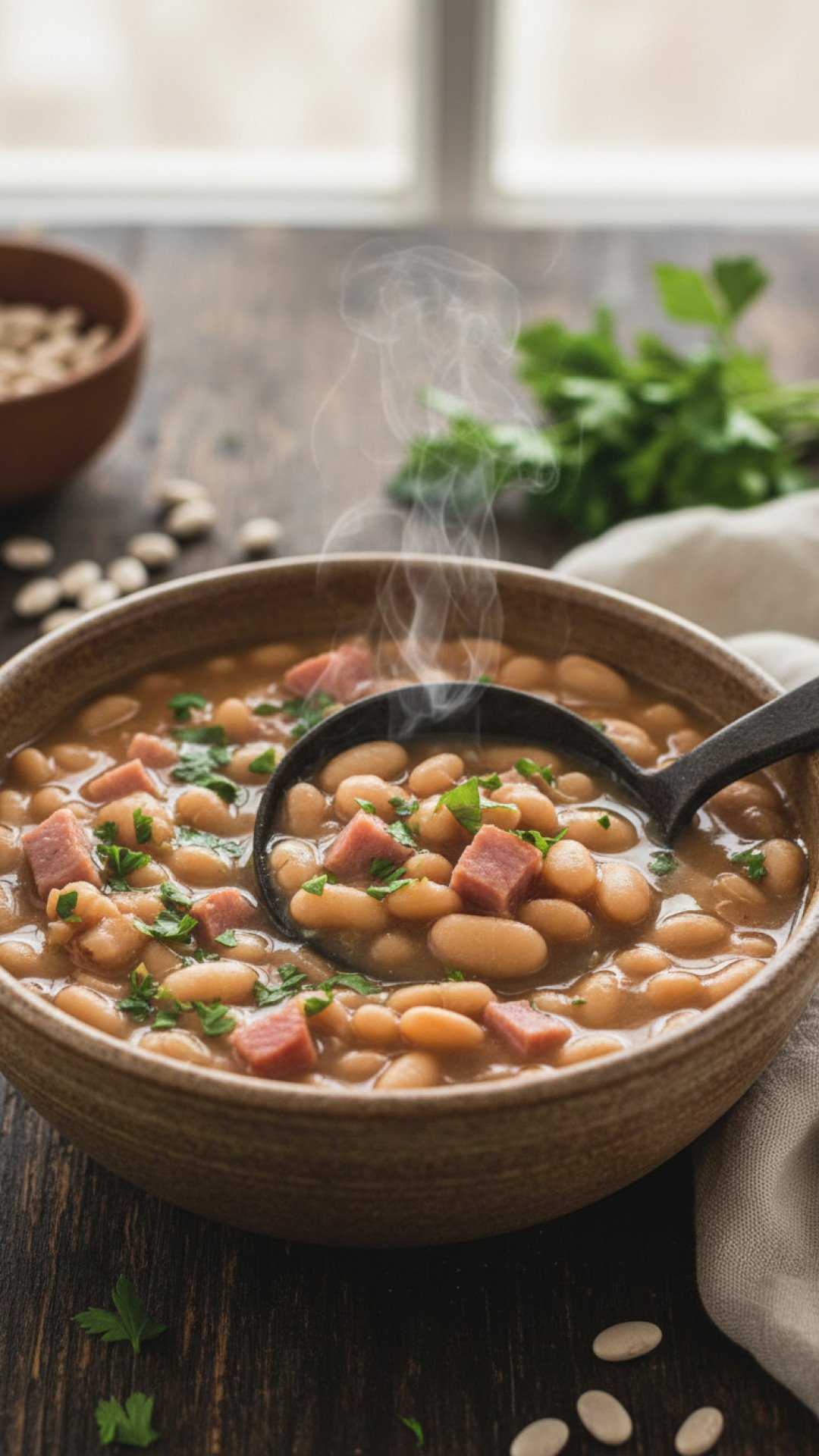 Hearty Crockpot Ham and Bean Soup Preparation