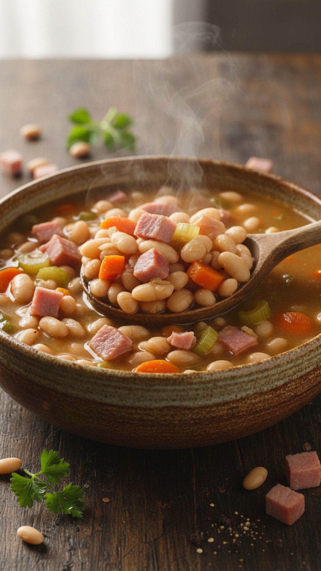 Hearty Slow Cooker Ham and Beans Preparation