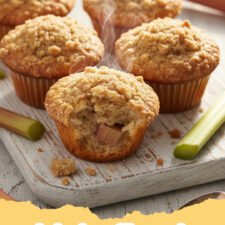 The Best Rhubarb Muffins with Crumb Topping