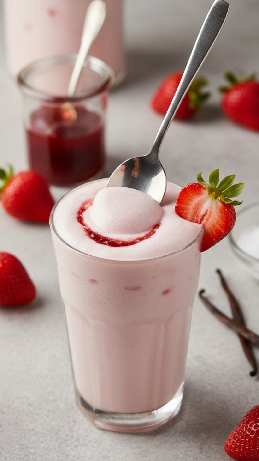 Homemade Strawberry Cold Foam Preparation
