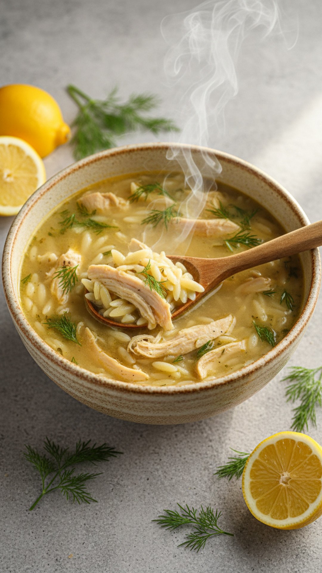 Mediterranean Lemon Chicken Soup Preparation