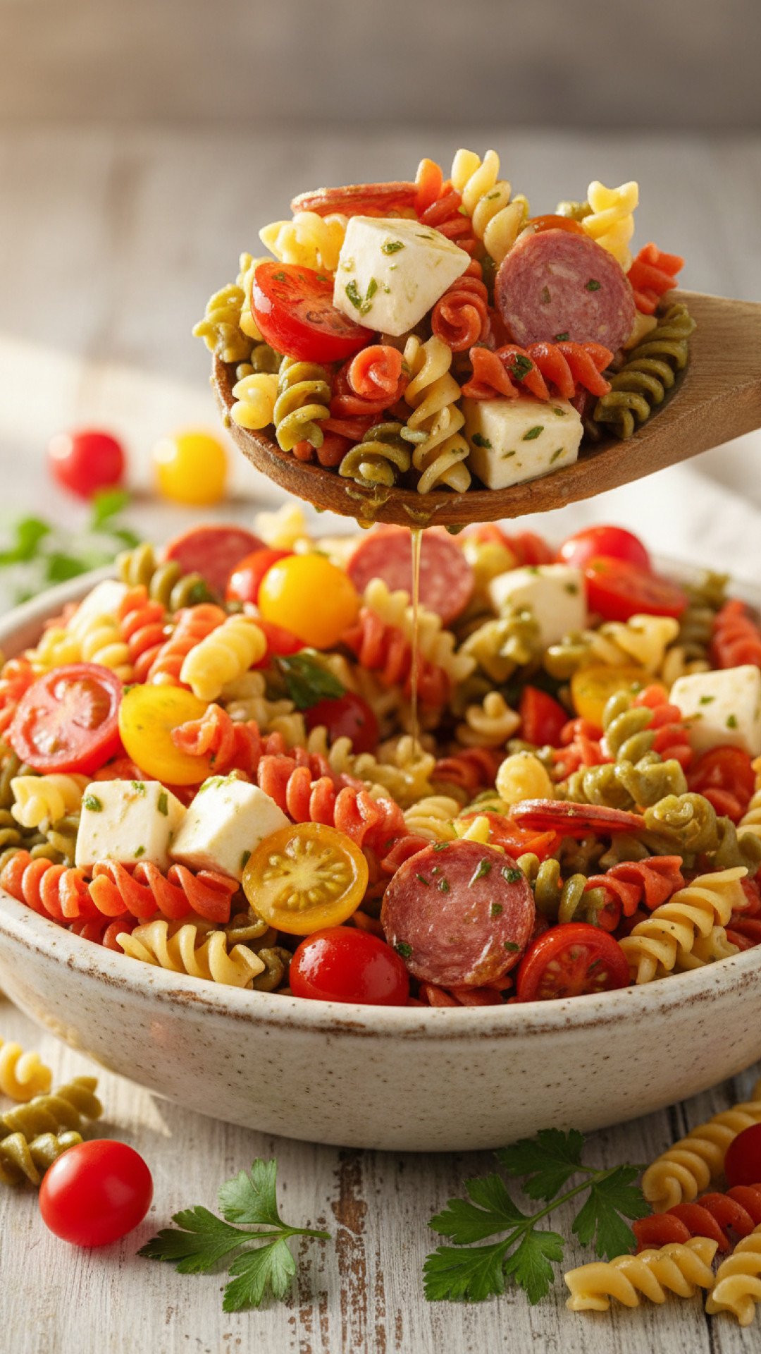 Nonna Maria's Classic Italian Pasta Salad Preparation