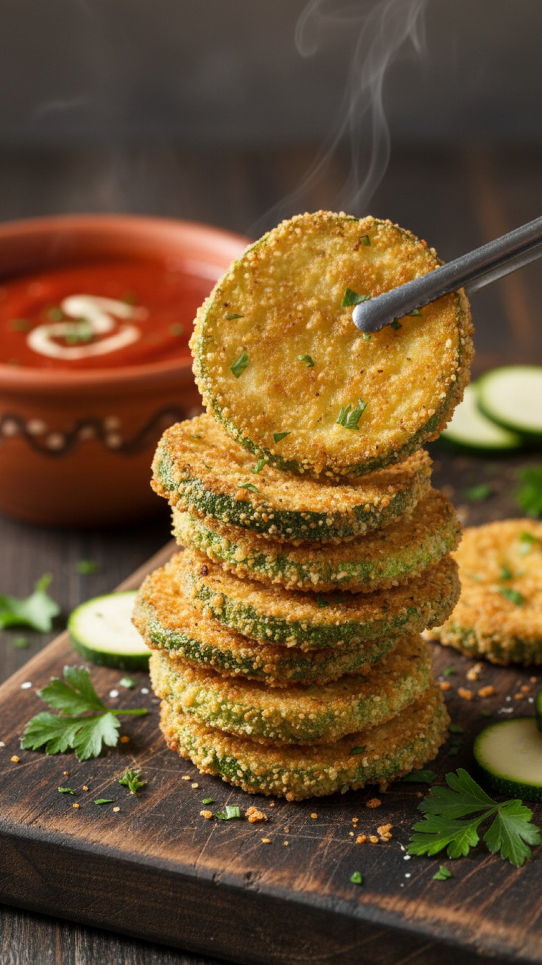 Nonna's Crispy Fried Zucchini Preparation