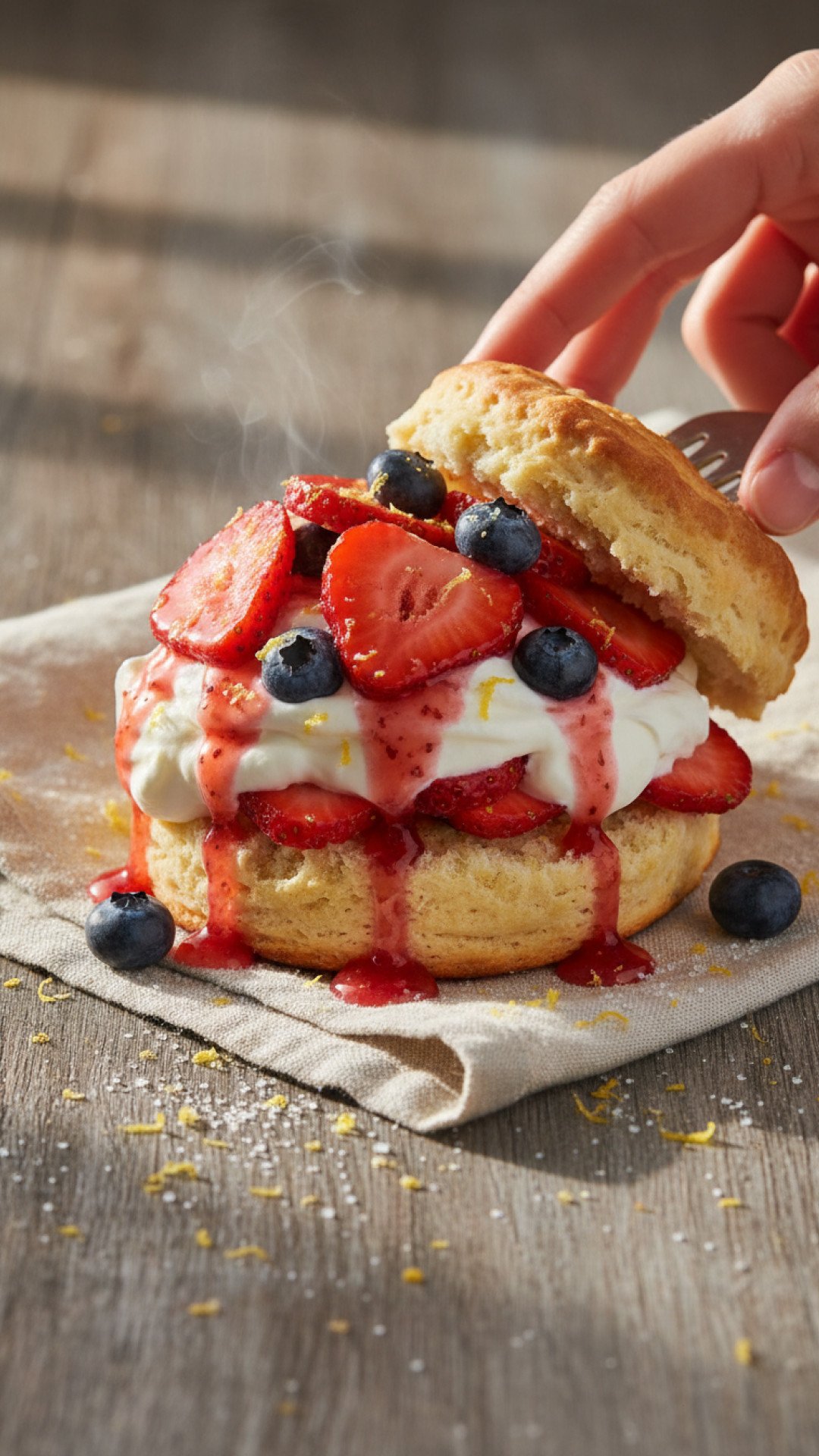 Patriotic Berry Trifle Preparation