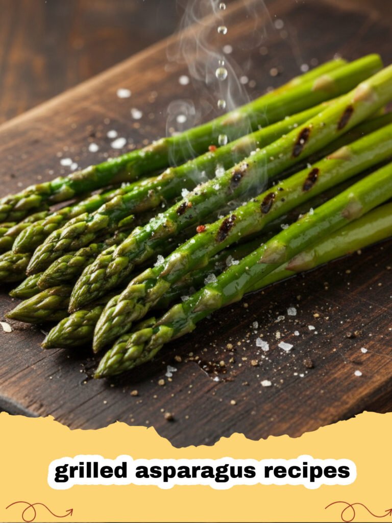 grilled asparagus recipes - Platter of perfectly grilled asparagus spears with lemon wedges and char marks.