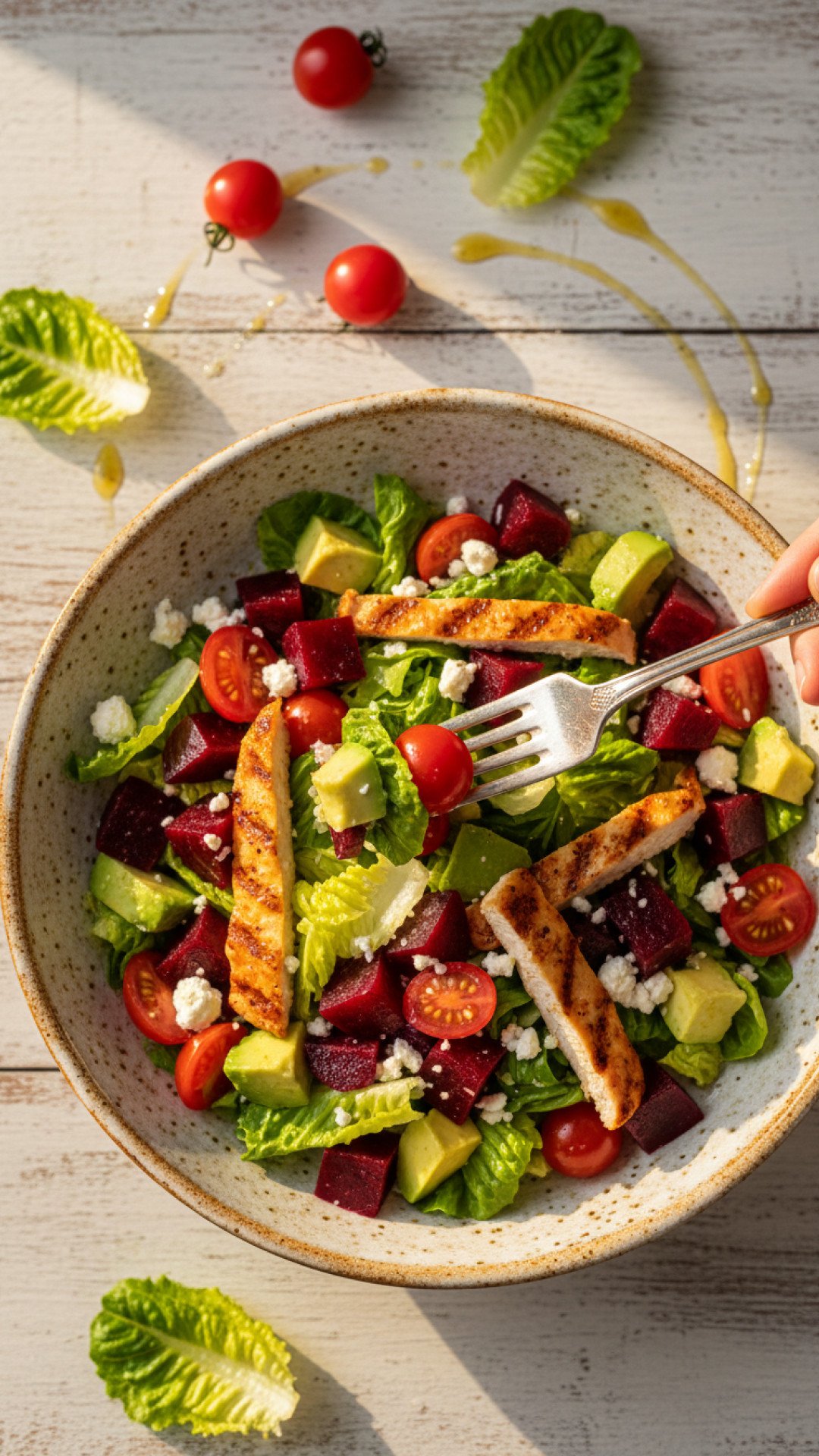 Quinoa & Roasted Veggie Power Salad with Lemon-Herb Vinaigrette Preparation