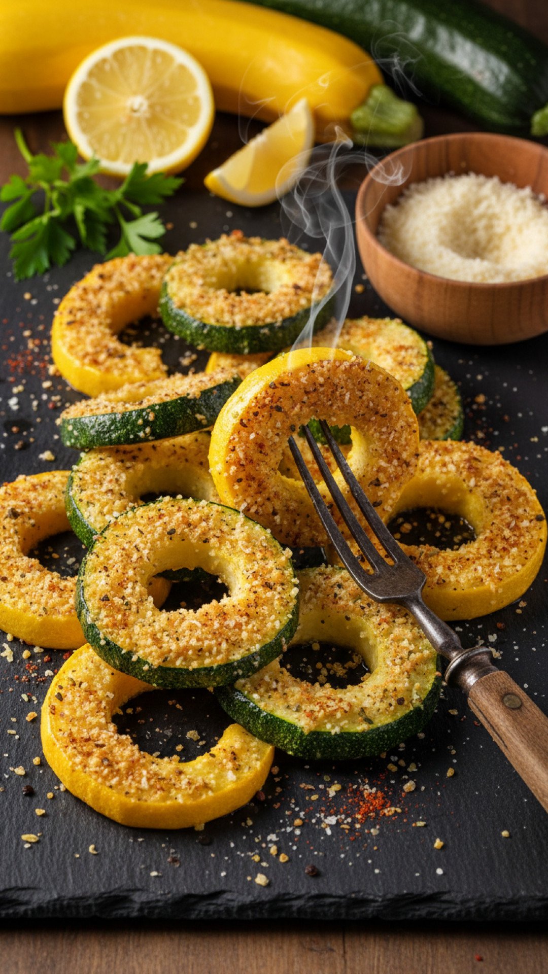 Roasted Summer Squash with Feta and Herbs Preparation