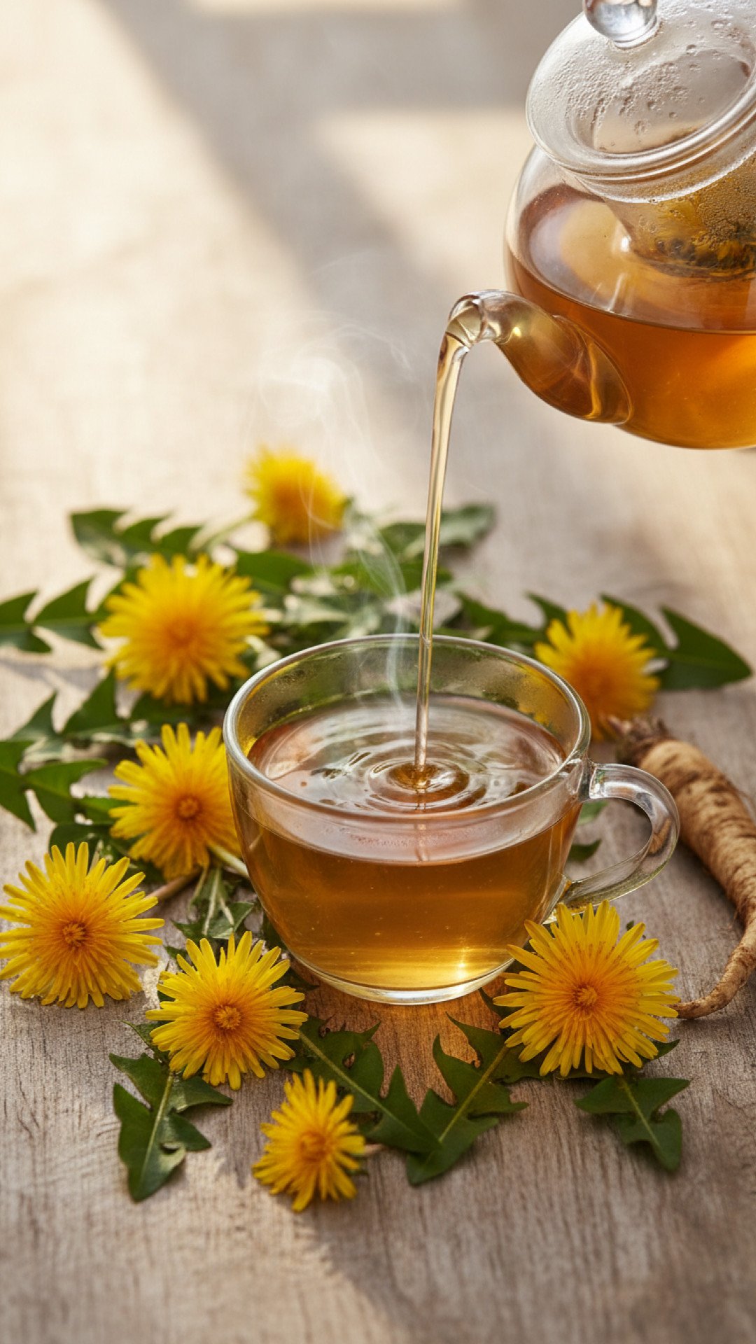 Simple Dandelion Root & Leaf Tea Preparation