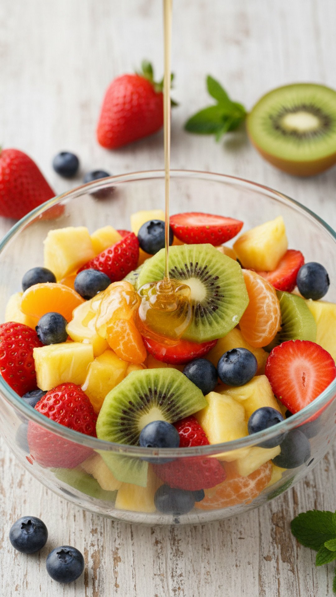 Simple Fruit Salad with Honey-Lime Dressing Preparation