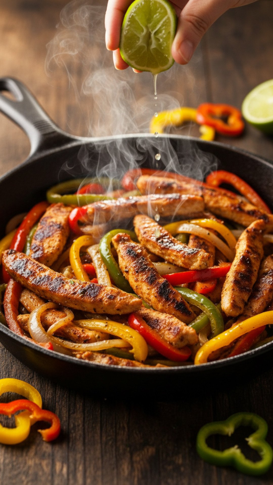 Sizzling Skillet Chicken Fajita Recipe Preparation