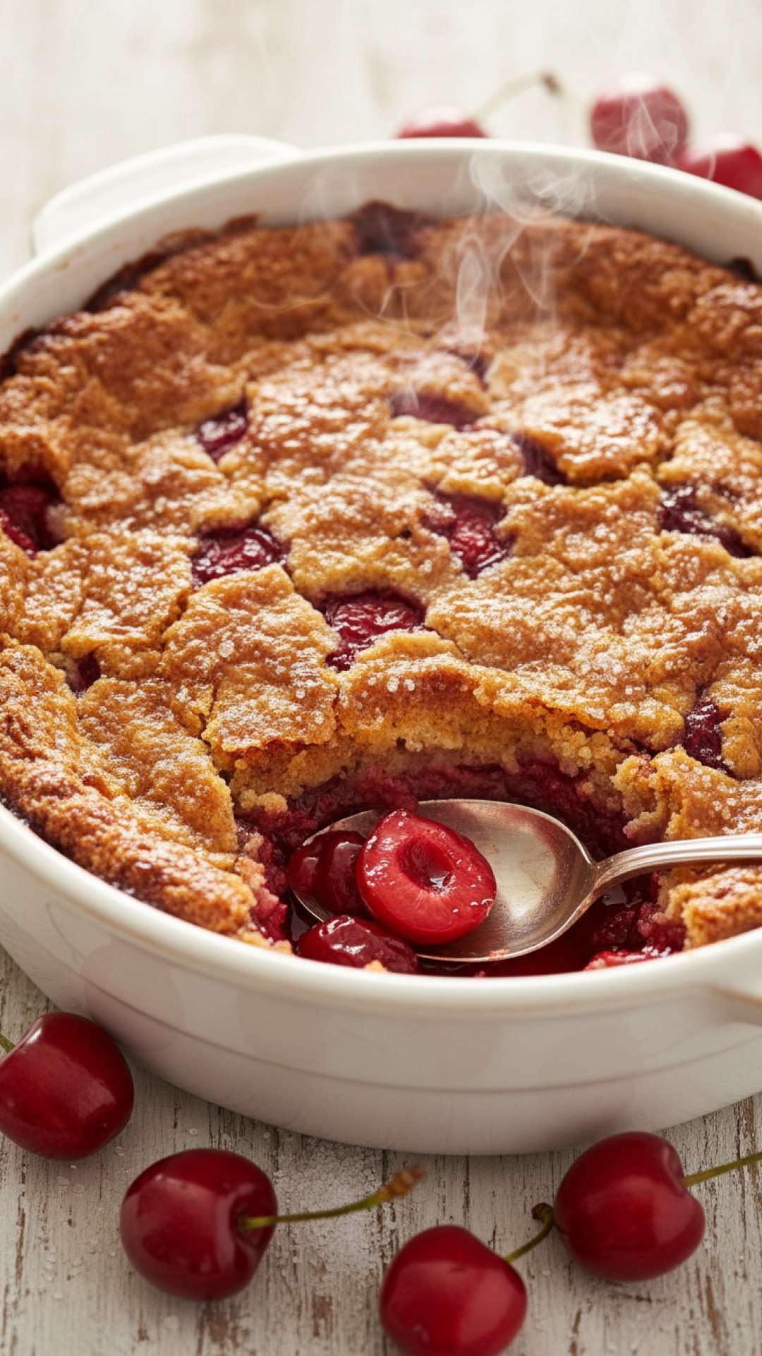 Summer Cherry Crumble Preparation