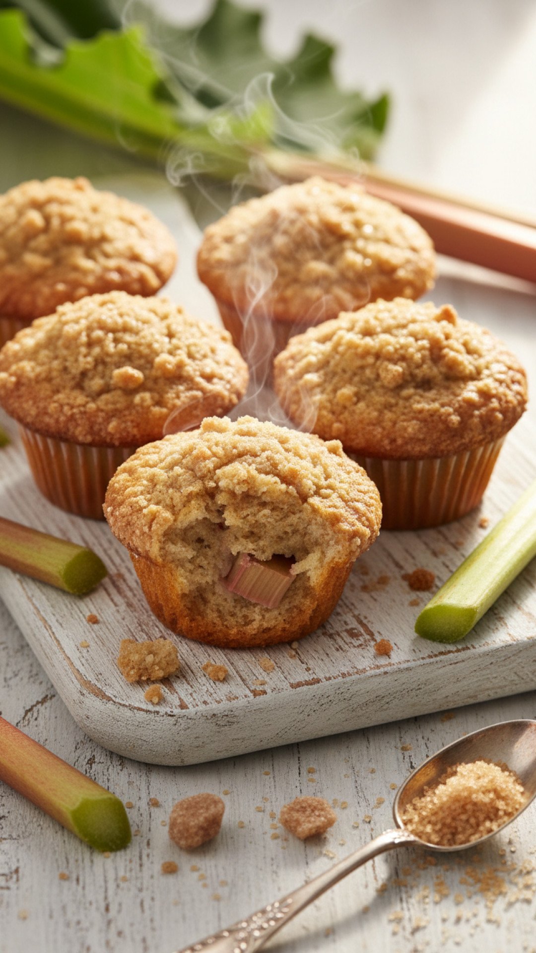 The Best Rhubarb Muffins with Crumb Topping Preparation