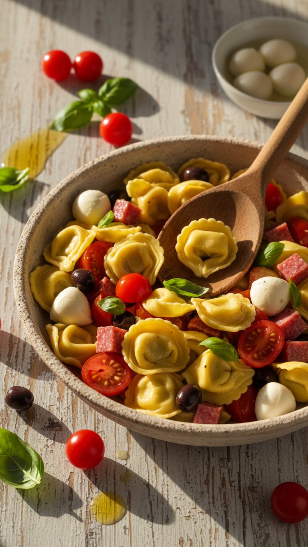 The Ultimate Pesto Tortellini Pasta Salad Preparation