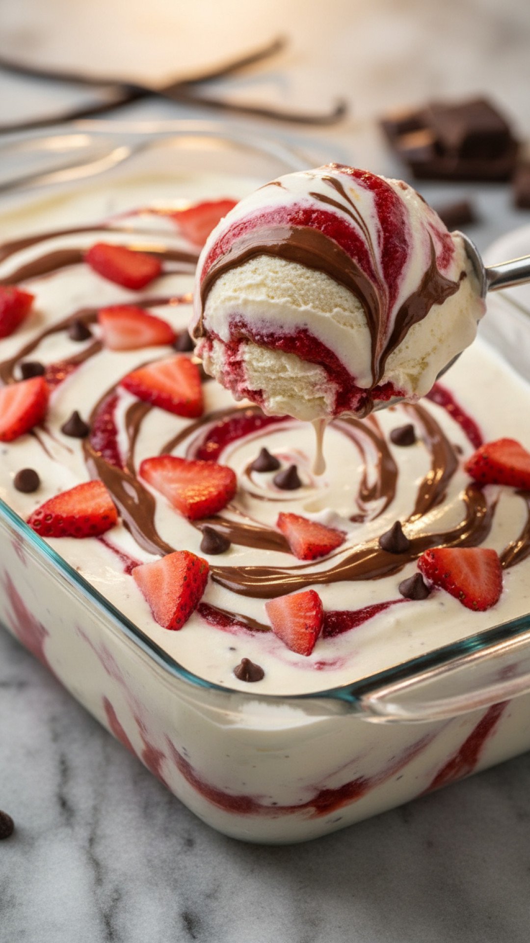 Ultimate Dreamy Vanilla Bean No-Churn Ice Cream Preparation