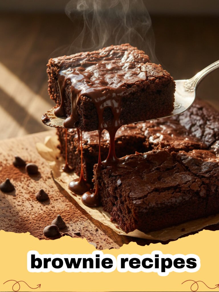 brownie recipes - Close-up of fudgy brownies with a crinkly top, cut into squares on a cooling rack.