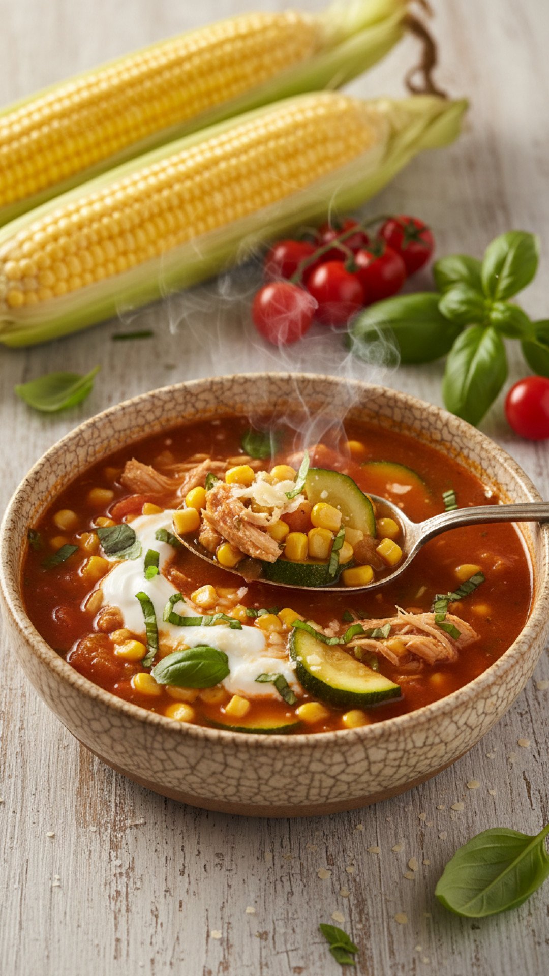 Vibrant Chilled Roasted Tomato & Bell Pepper Summer Soup Preparation