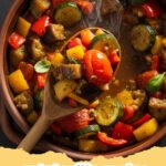 ratatouille recipe - A rustic bowl of classic French ratatouille with fresh basil garnish