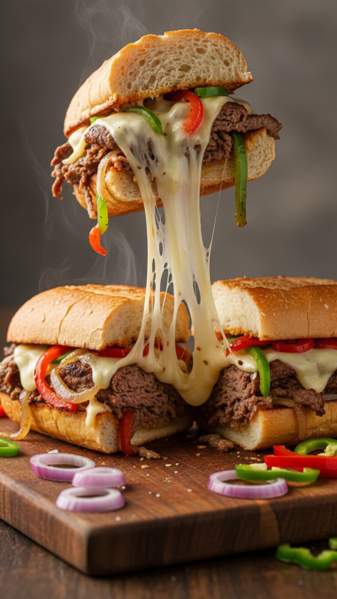 Authentic Philly Cheese Steak Sandwich Preparation