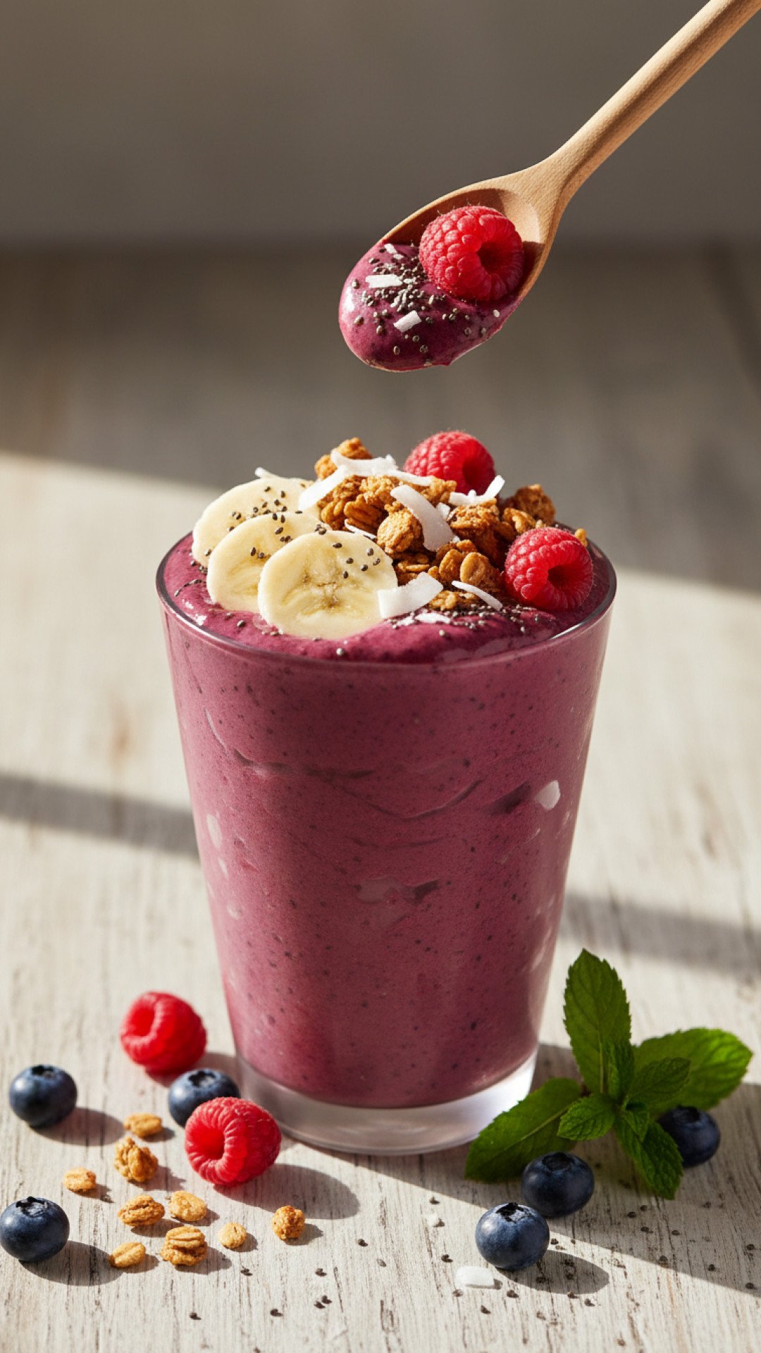 Berry Blast Smoothie Bowl Preparation
