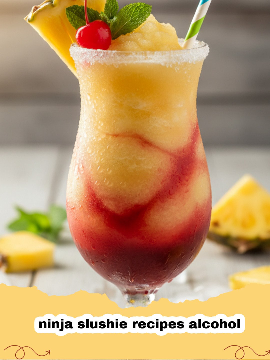 ninja slushie recipes alcohol - Close-up of a vibrant red berry slushie in a glass with a lime wedge and mint garnish.