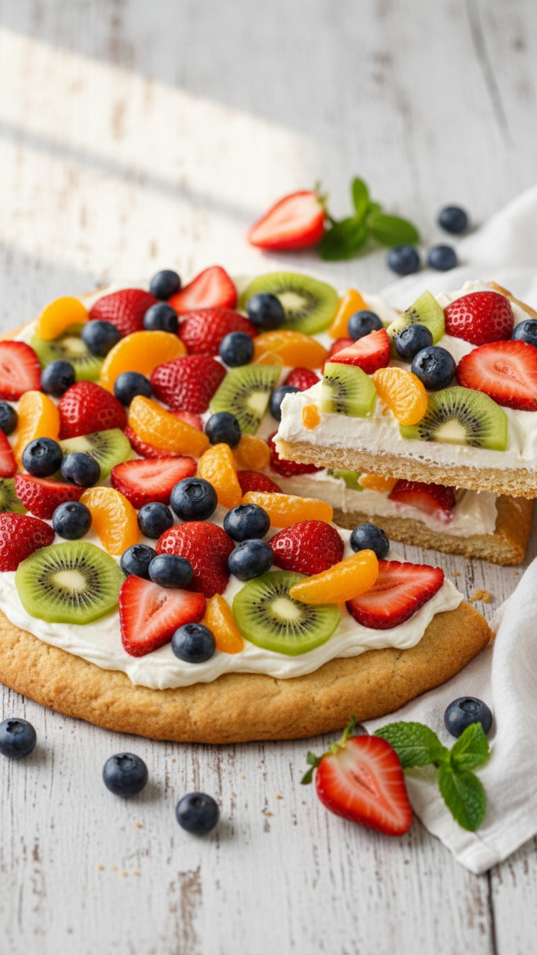 Classic Fruit Pizza with Cream Cheese Frosting Preparation