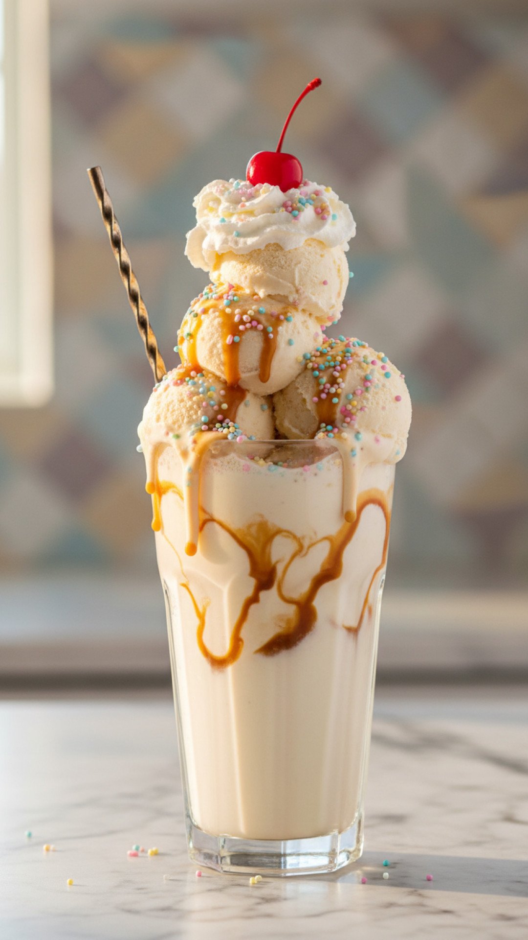 Classic Homemade Vanilla Milkshake Preparation