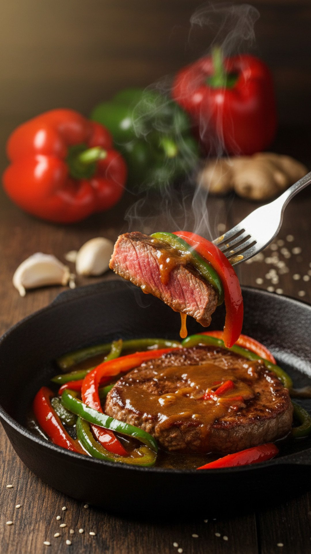 Classic Skillet Pepper Steak Recipe Preparation