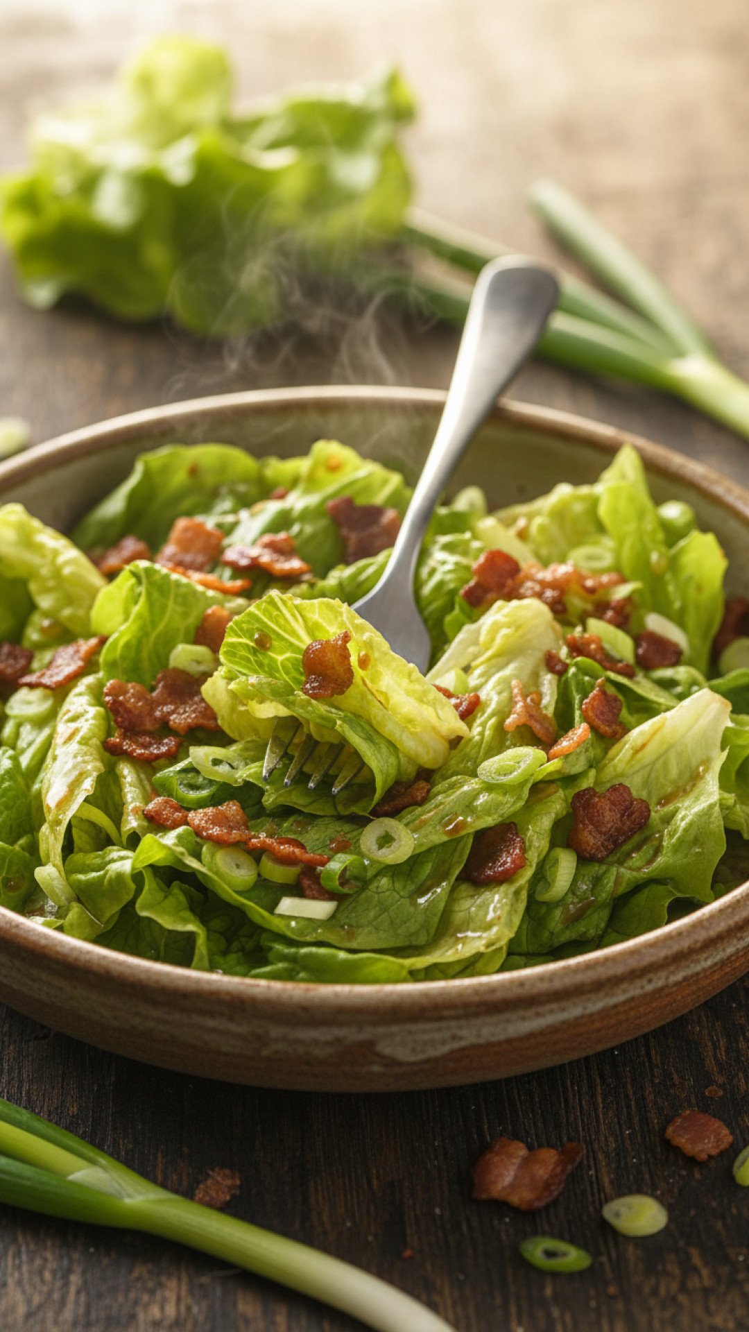 Classic Southern Wilted Lettuce with Bacon Vinaigrette Preparation