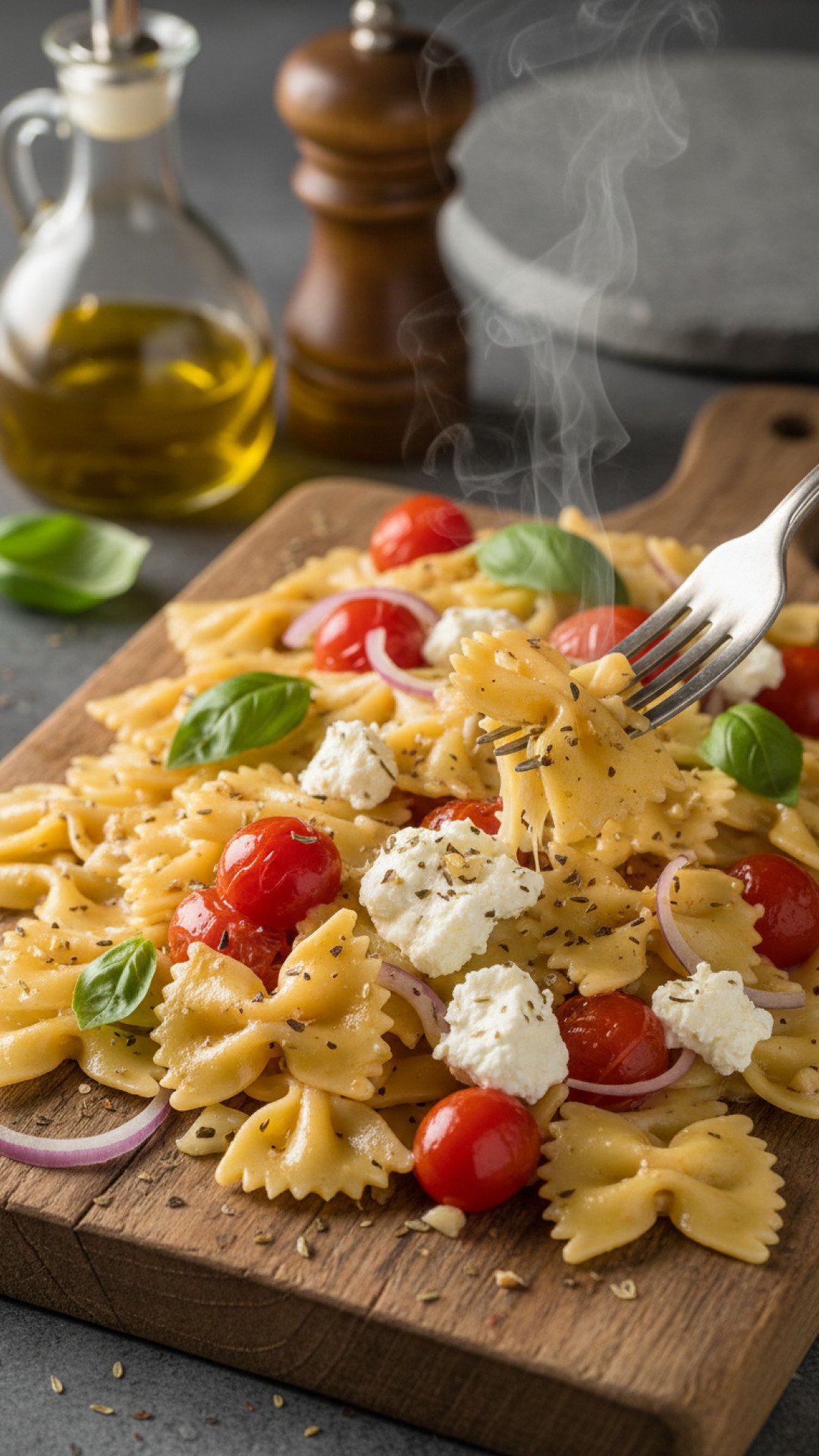 Creamy Boursin Pasta with Spinach and Sun-Dried Tomatoes Preparation