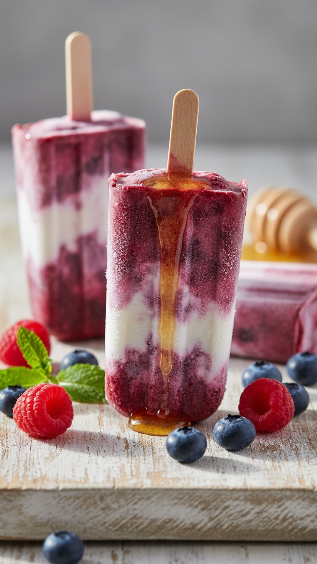 Creamy Mango Strawberry Swirl Popsicles Preparation