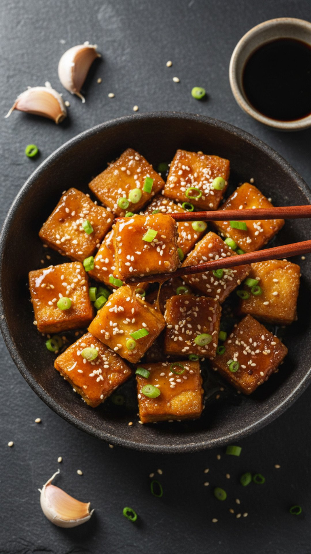 Crispy Glazed Tofu with Bell Peppers Preparation