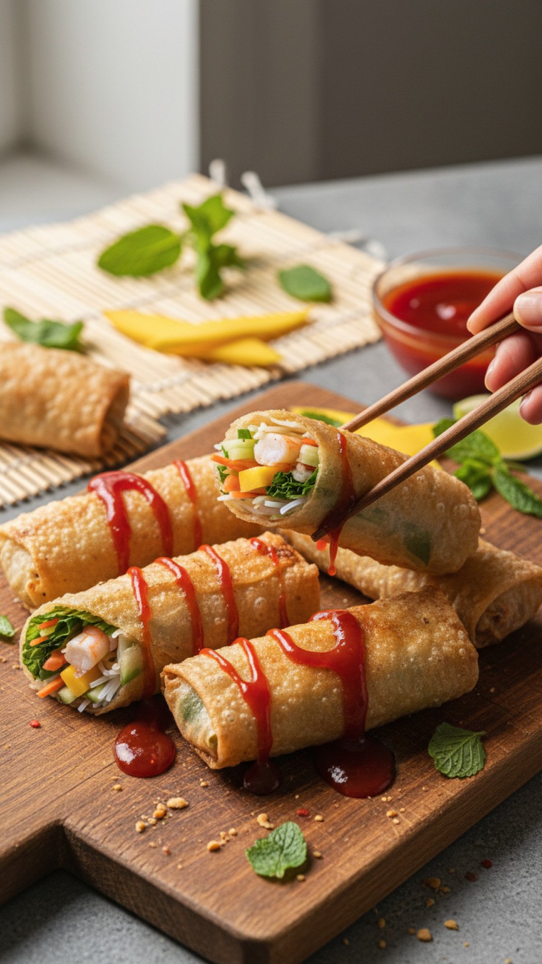 Crispy Golden Spring Rolls Preparation