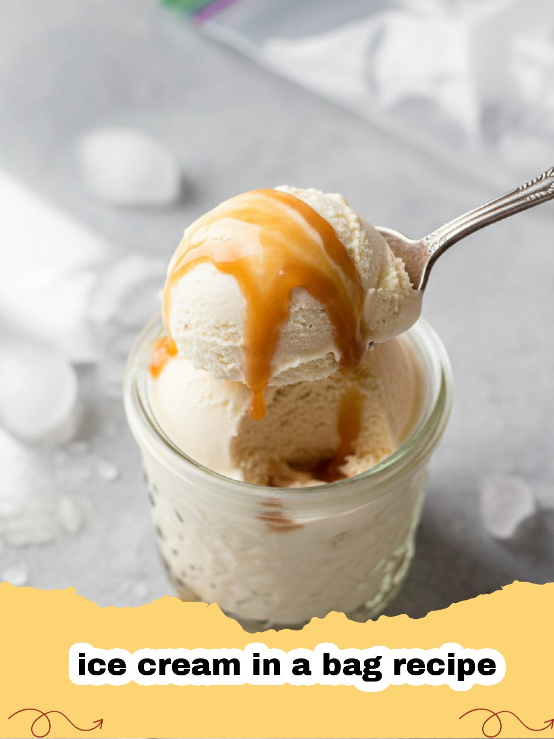ice cream in a bag recipe - Two kids shaking a large plastic bag filled with ice and a smaller bag of cream mixture, making homemade ice cream.