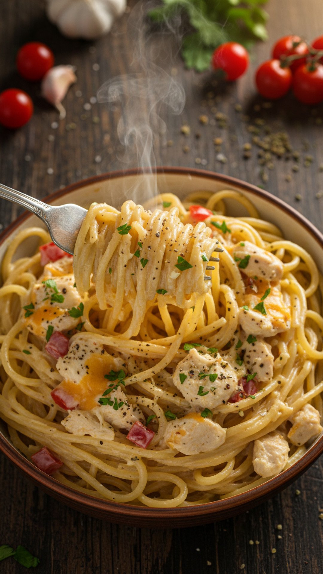 Easy Creamy Chicken Spaghetti Preparation