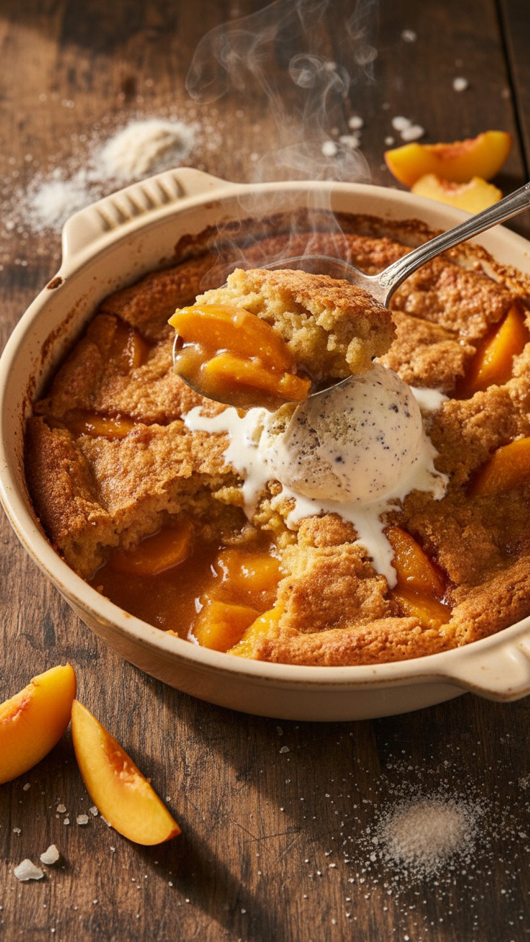 Easy Peach Cobbler Preparation