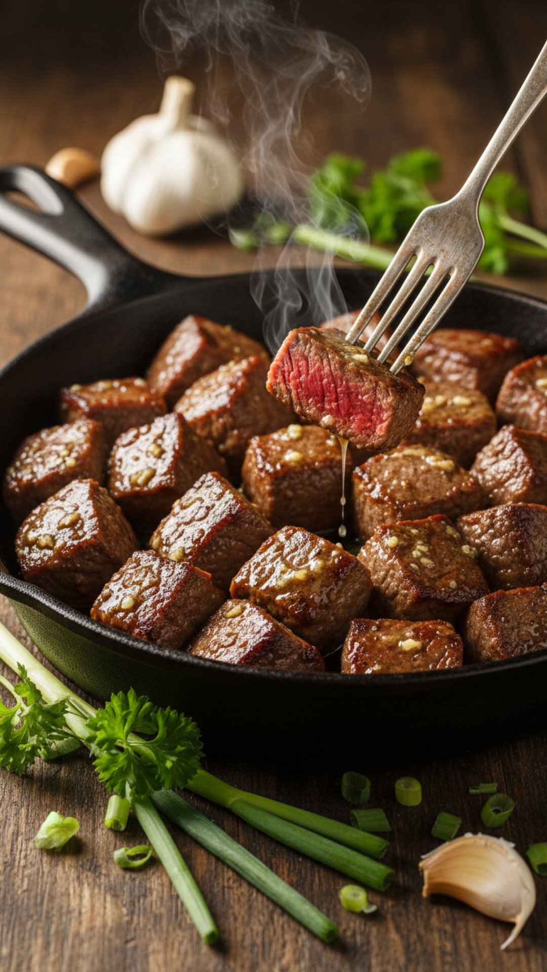 Garlic Butter Steak Bites Preparation